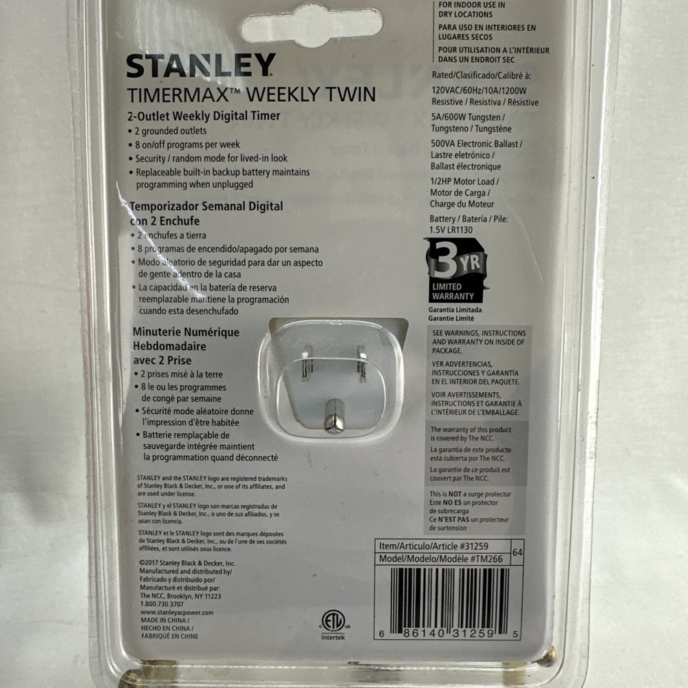 Stanley Timermax Programable Digital Indoor Weekly Timer NEW - Picture 4 of 8